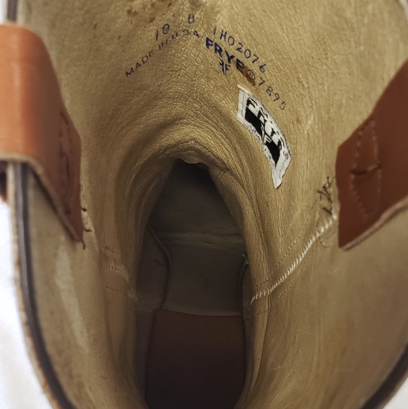 Vintage Frye USA Made Leather Cowboy Boots Size 10 - Picture 4 of 11